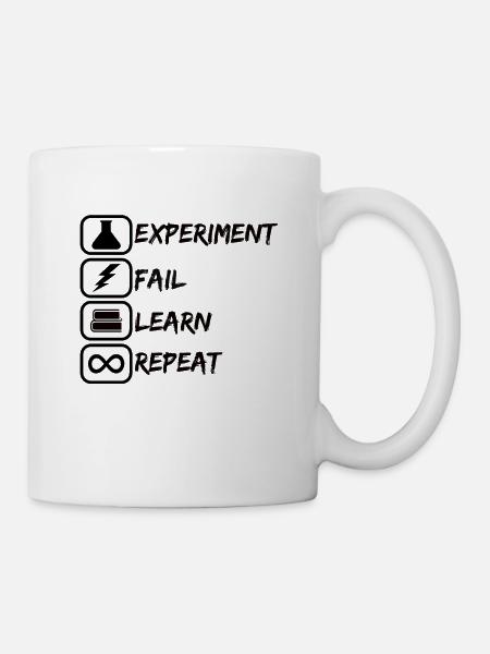 Chemie Experiment Fail Learn Repeat Agile Mindset - Tasse - Weiß