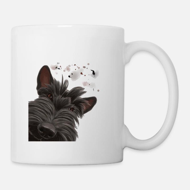 Curious Scottish Terrier Dog - Mug - white