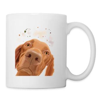 Neugieriger Ungarischer Vorstehhund - Tasse - Weiß - Rechts