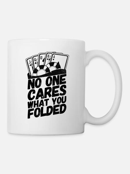 Poker Pokern Karten Spruch Folded - Tasse - Weiß