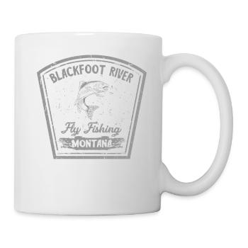 Blackfoot River Fly Fishing Montana Funny Angle - Mug - white - Right