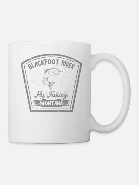 Blackfoot River Fly Fishing Montana Funny Angle - Mug blanc - blanc
