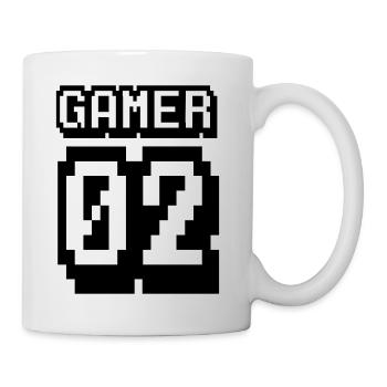 Gamer 01 02 03 Zocker Geschenk zocken Retro Game - Tasse - Weiß - Rechts