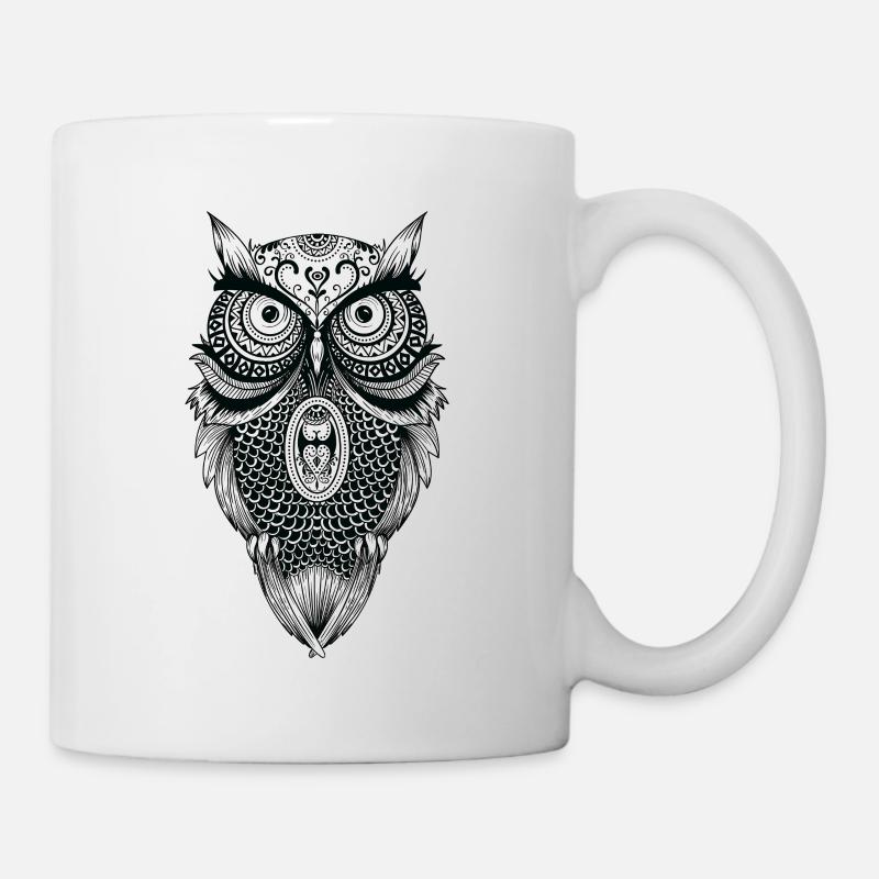 Mandala Owl - Mug - white