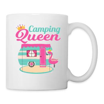 Camping Queen Camping Fan Flamingo and Crown - Mug - white - Right