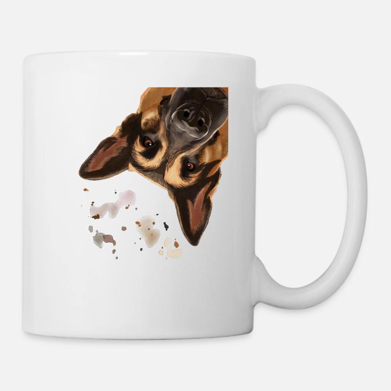 Neugieriger Deutscher Schäferhund - Tasse - Weiß