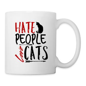 I hate cat people - Mug - white - Right