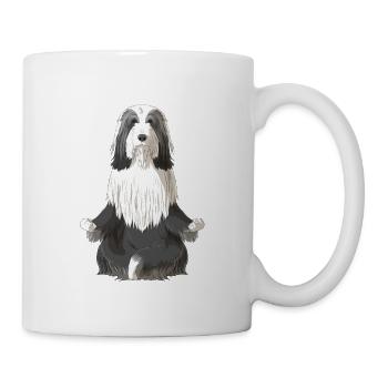 Bearded Collie chien méditation - Mug blanc - blanc - Droite