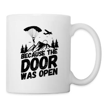 Saut en parachute ouvert - Mug blanc - blanc - Droite