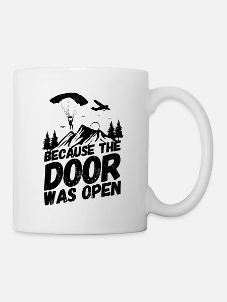 Saut en parachute ouvert - Mug blanc - blanc