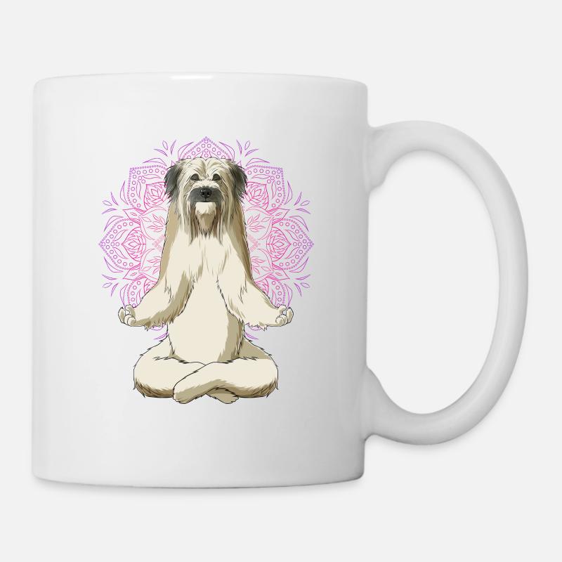 Berger des Pyrenees Hund Meditation - Tasse - Weiß