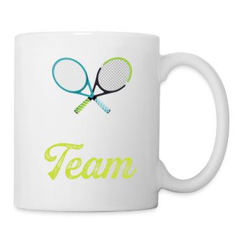 Tennis team tennis racket - Mug - white - Right