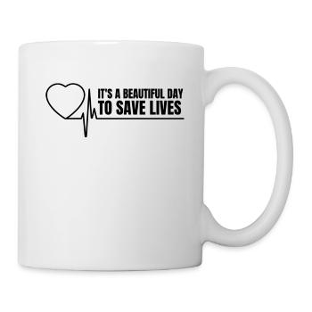 C'est une belle journée pour sauver des vies - Mug blanc - blanc - Droite