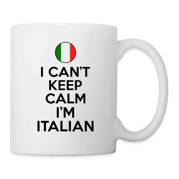 Je ne peux pas rester calme en italien - Mug blanc - blanc - Droite