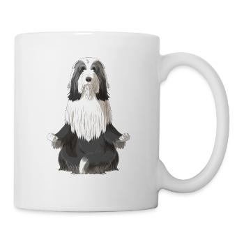 Bearded Collie chien méditation - Mug blanc - blanc - Droite
