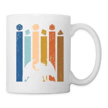 Retro vintage D20 dice RPG tabletop RPG - Mug - white - Right