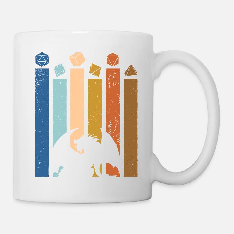 Retro Vintage D20 Würfel Rollenspiel Tabletop RPG - Tasse - Weiß