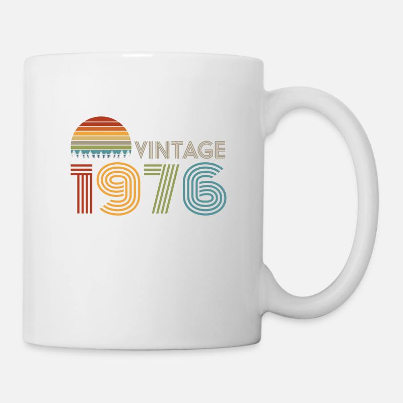 1976 Cadeau d’anniversaire Année de naissance 76 - Mug blanc - blanc
