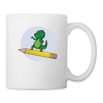 Schooling Dino pencil - Mug - white - Right
