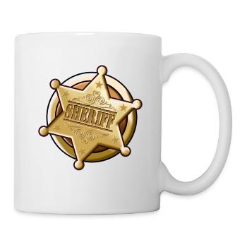 Grande étoile de shérif - Mug blanc - blanc - Droite