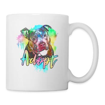 Pitbull Rescue - Adoptieren Sie nicht einkaufen - Tasse - Weiß - Rechts