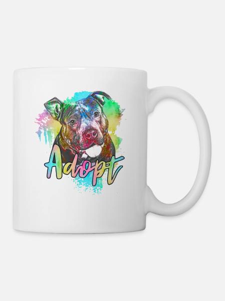 Pitbull Rescue - Adopt don't shop - Mug - white