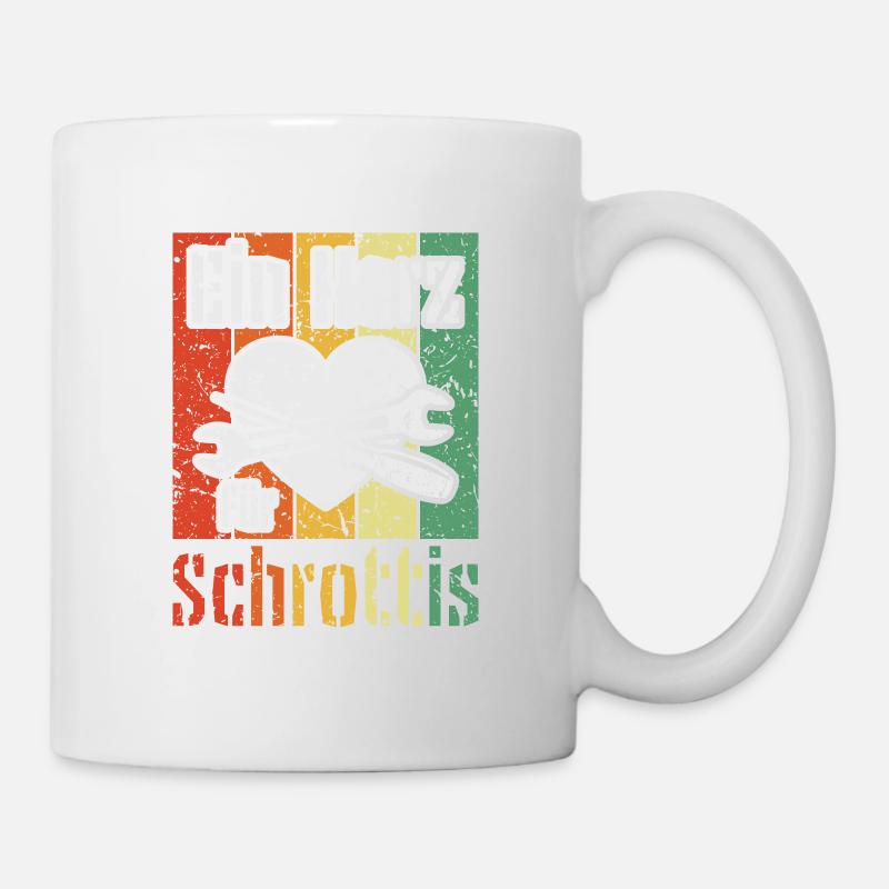 Handwerker & Schrotthändler | Ein Herz für Schrott - Tasse - Weiß
