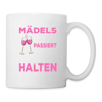 Mädels Pegel halten Party JGA Junggesellinen - Tasse - Weiß - Rechts