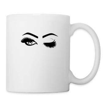 Wimpern Augen Augenbrauen Frauen Geschenk - Tasse - Weiß - Rechts