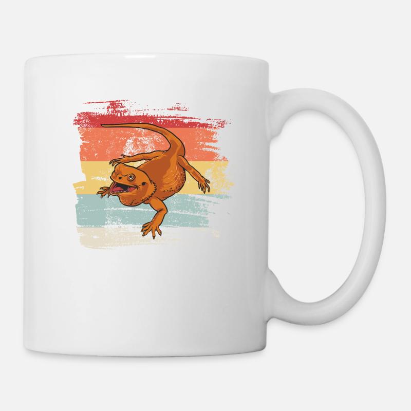 Retro Bartagamen - Tasse - Weiß