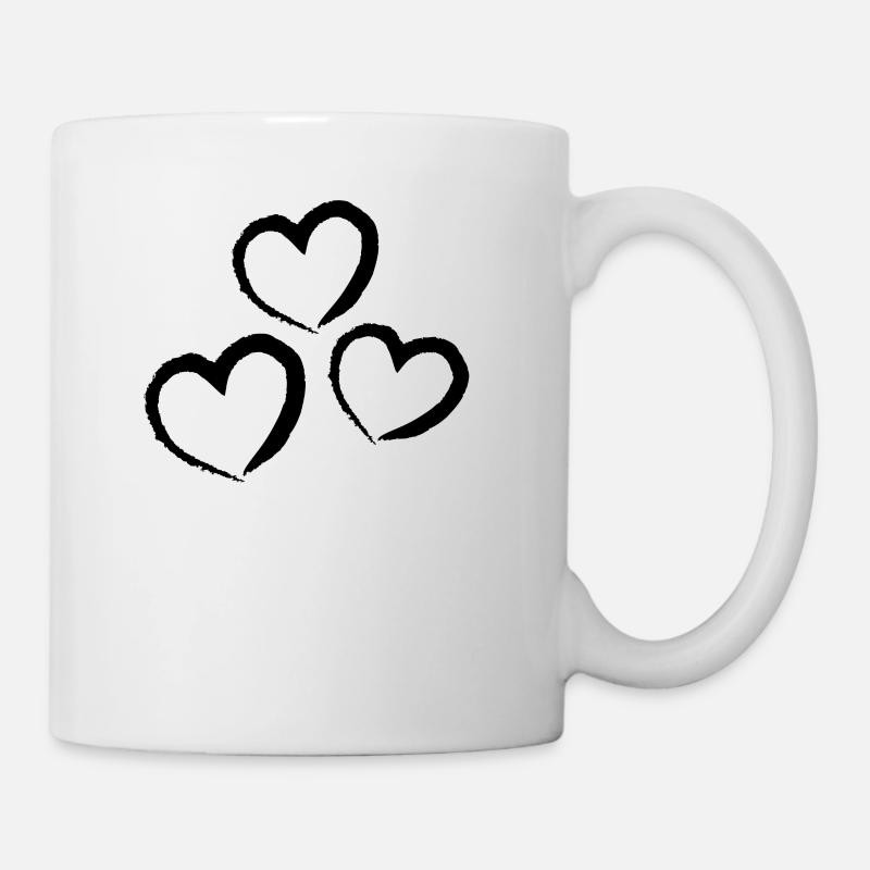 Herzen - Tasse - Weiß