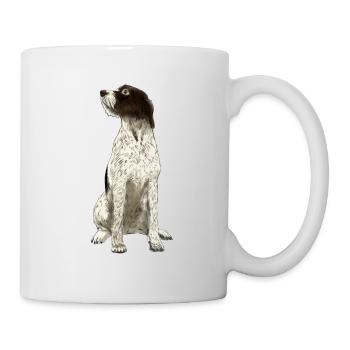 Sitzender Cesky Fousek Hund - Tasse - Weiß - Rechts