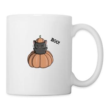 Halloween pumpkin cat ghost cute manga - Mug - white - Right