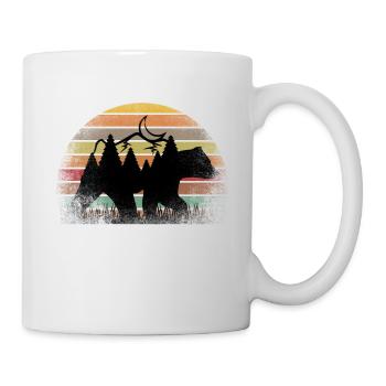 Vintage Retro Hunting Polar Bear Sunset - Mug - white - Right