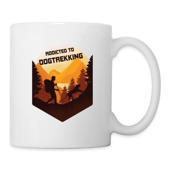 Addicted to Dogtrekking, Wandern mit Hund - Tasse - Weiß - Rechts