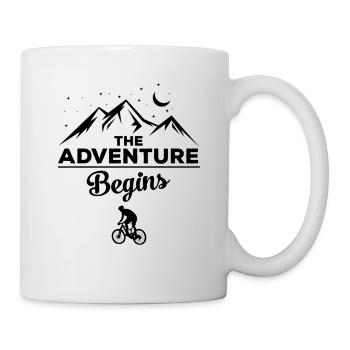 The Adventure Begins Mountainbiker Tasse - Tasse - Weiß - Rechts