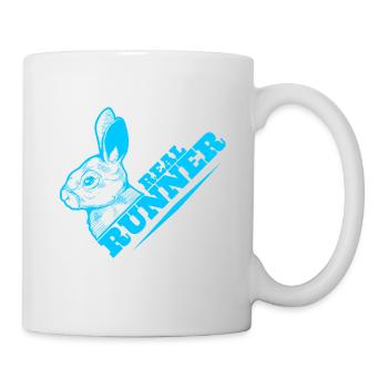 Véritable lapin drôle de coureur pour les jours de course. - Mug blanc - blanc - Droite