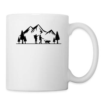 Wanderer Hund Hundebesitzer Bergsteiger Tasse - Tasse - Weiß - Rechts