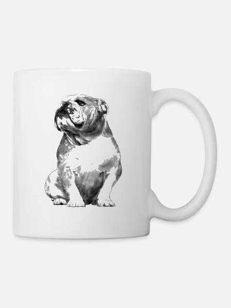 Bouledogue anglais assis - Mug blanc - blanc