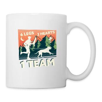 Randonnée avec chien, randonnée avec un chien, sports canins en plein air - Mug blanc - blanc - Droite
