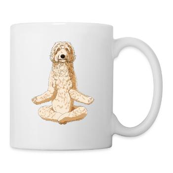 Méditant chien Labradoodle - Mug blanc - blanc - Droite