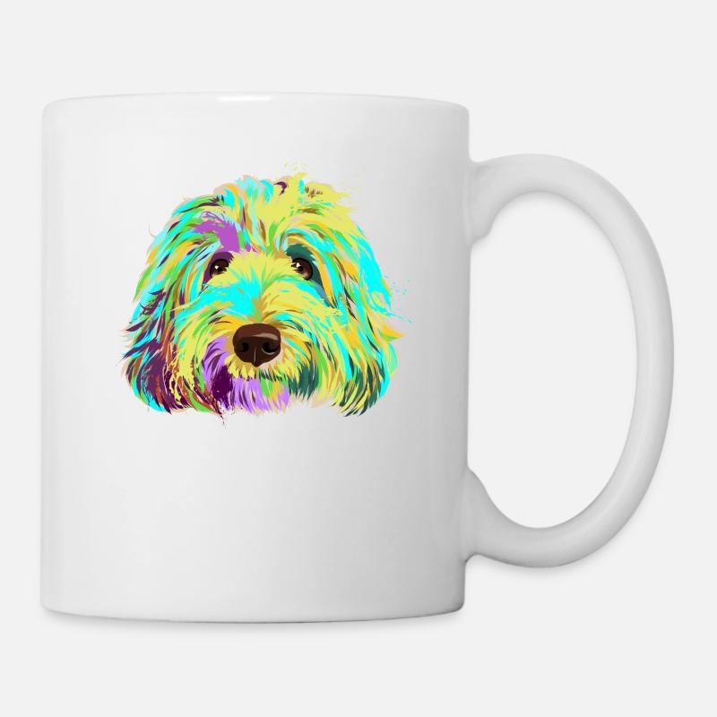 Splash Labradoodle Dog - Mug - white