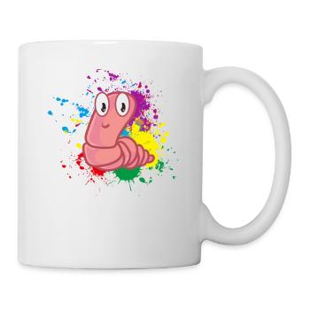 Ver coloré - Mug blanc - blanc - Droite