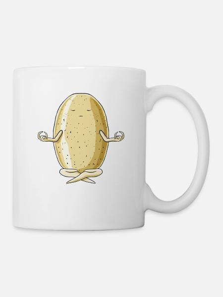 Meditierende Kartoffel - Tasse - Weiß