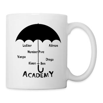 Regenschirmakademie, Luther, Allison, Vanya ... schwarz - Tasse - Weiß - Rechts