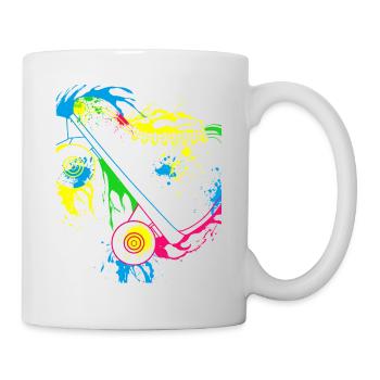Patins à roulettes de couleur - Mug blanc - blanc - Droite