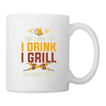 Bierliebhaber Rauchfleisch BBQ Griller Drink Grill Geschenk - Tasse - Weiß - Rechts