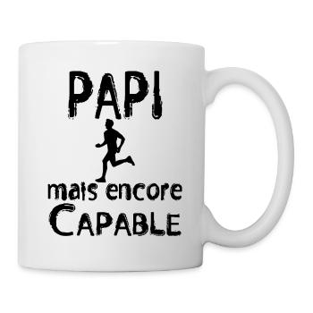 Papi mais encore Capable coureur noir - Mug blanc - blanc - Droite
