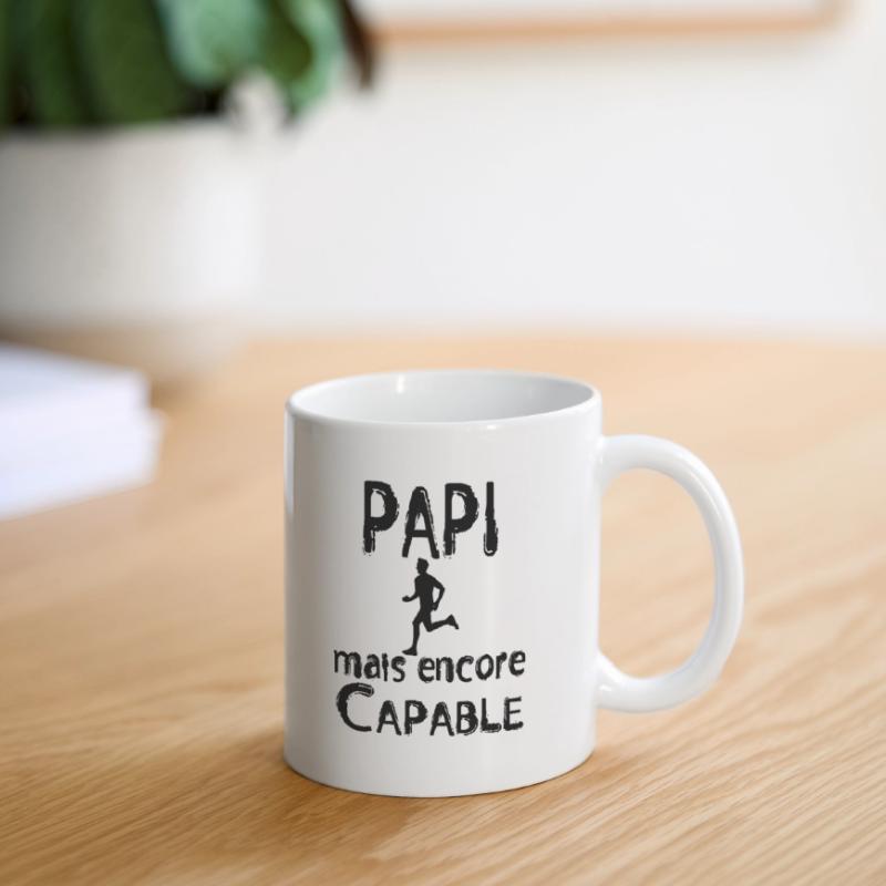 Papi mais encore Capable coureur noir Mug blanc
