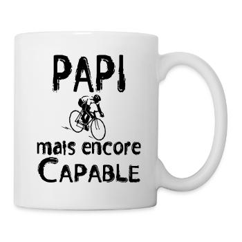 Papi mais encore Capable cycliste noir - Mug blanc - blanc - Droite